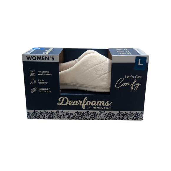 dearfoams Shoes - Dearfoams Women's Slippers - White L Size